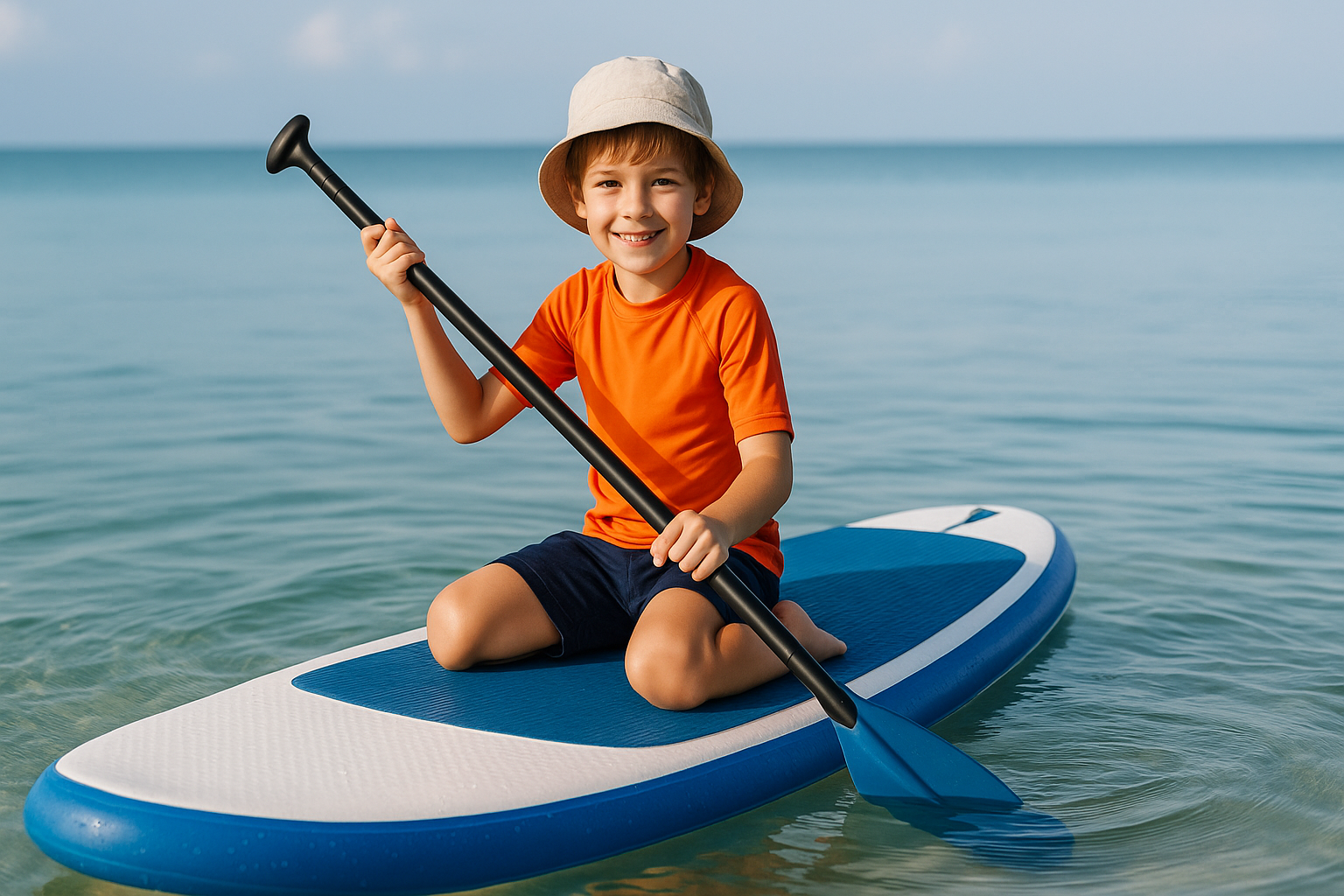 Copil pe placa de SUP