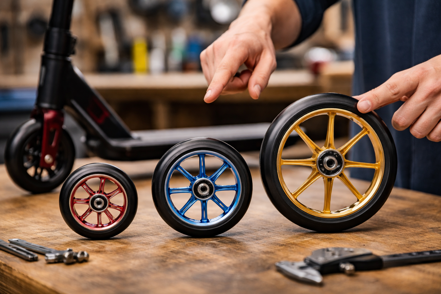 Hur man väljer rätt hjulstorlek på en sparkcykel