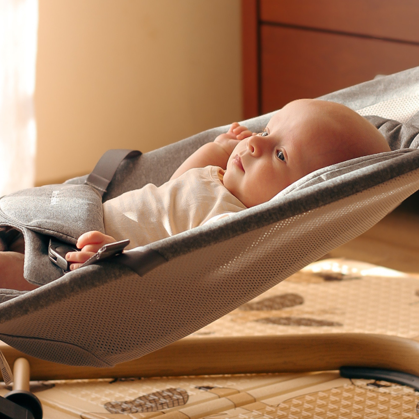 2-i-1 gungstol Moby-System LILY - grå