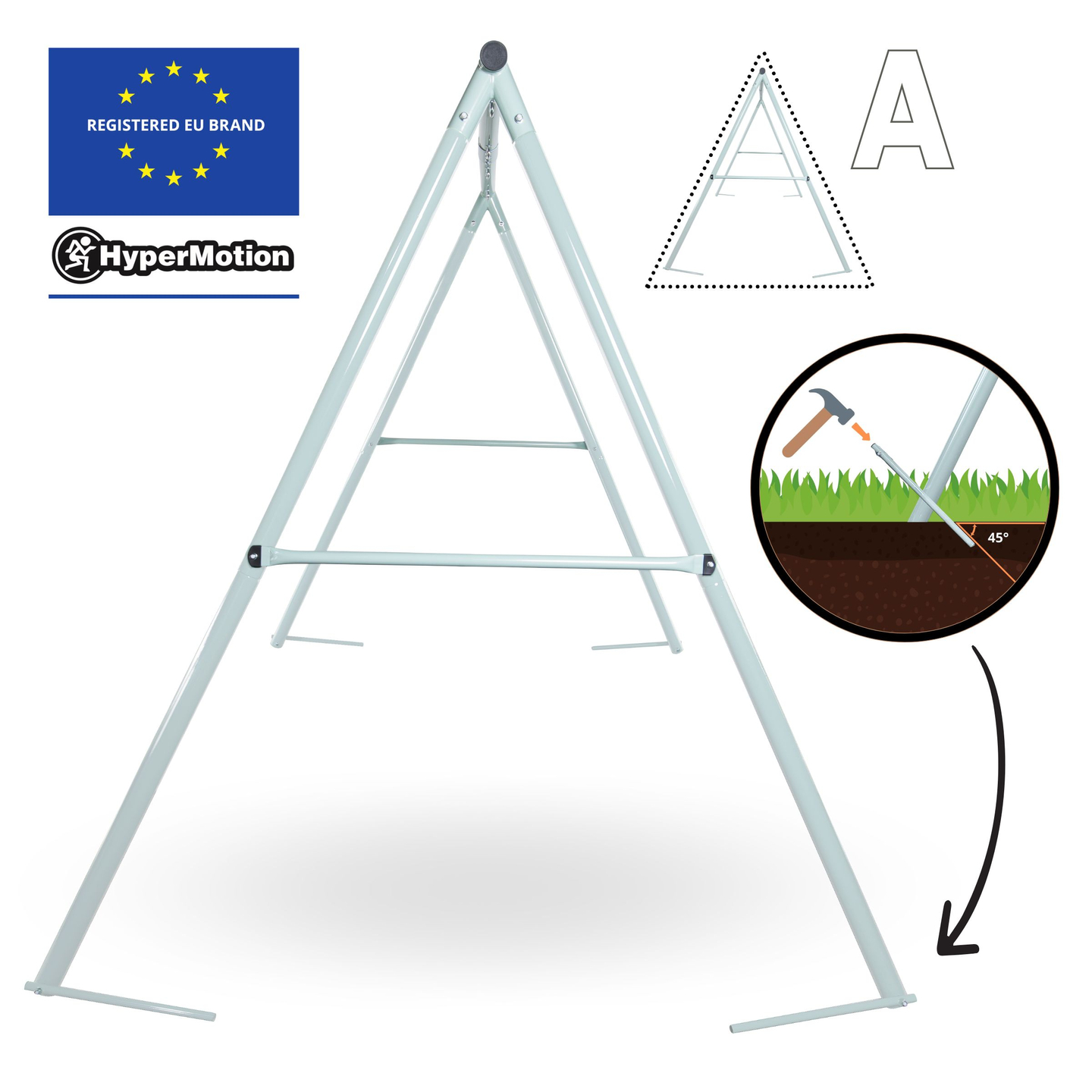 Dubbel trädgårdsgunga med ram och rep - sittdel och storkbo