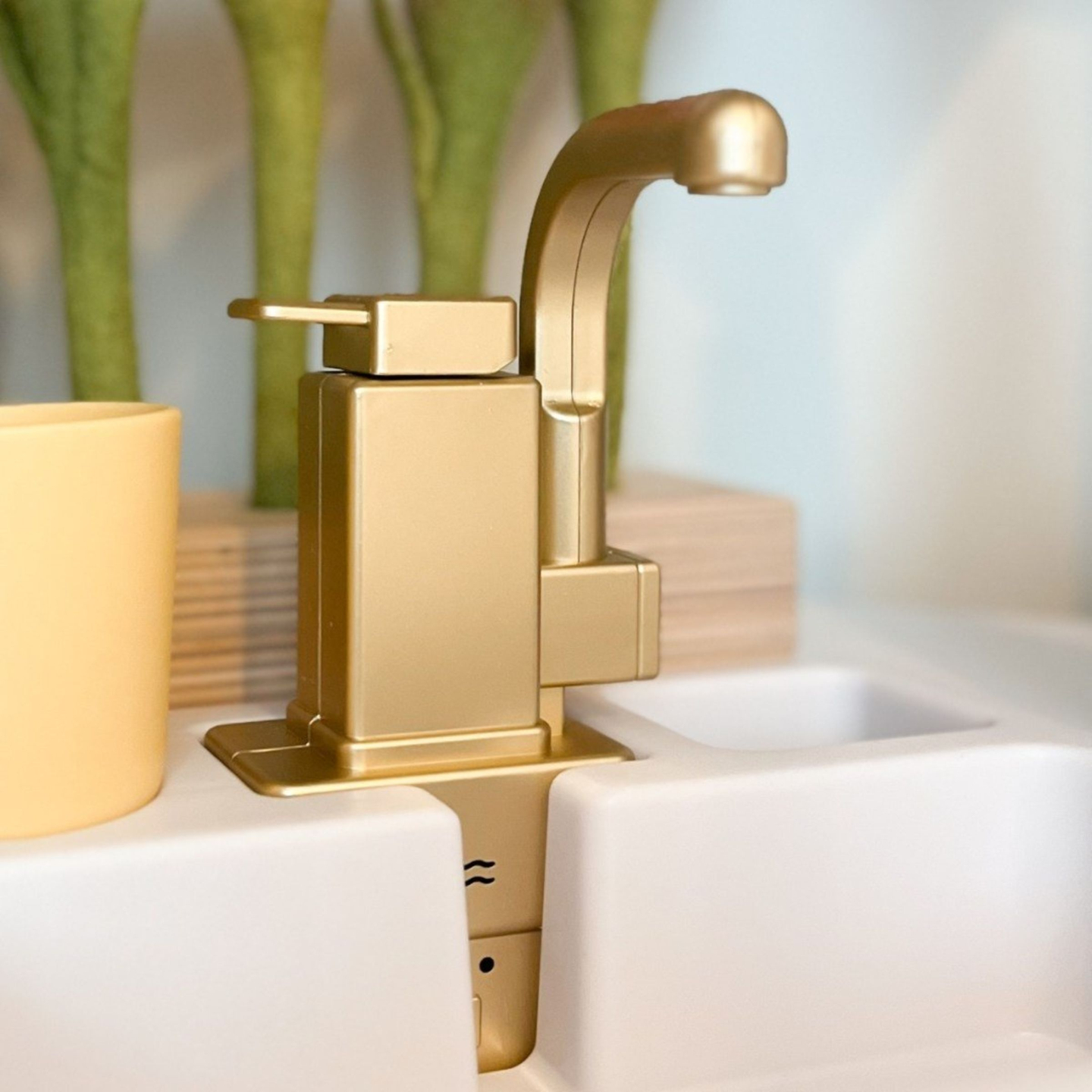 XXXXL stort interaktivt träkök med LED-belysning, tvättmaskin, mikrovågsugn, kaffemaskin samt frukt- och grönsaksuppsättning - 50 element