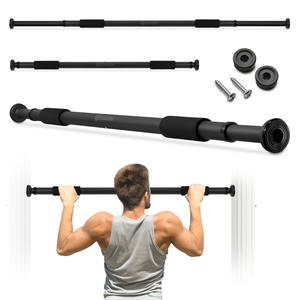 HyperMotion justerbar pull-up-stång 80-130 cm, 150 kg, svart