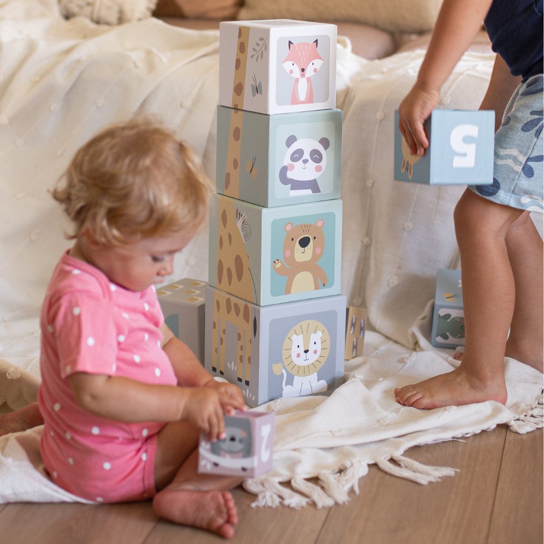 Pusseltorn för barn 10 bitar - siffror och djur