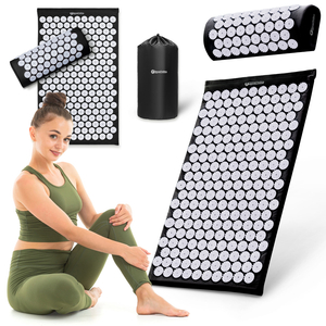 Akupressurmatta med kudde och överdrag - 72 cm HyperMotion svart och vit