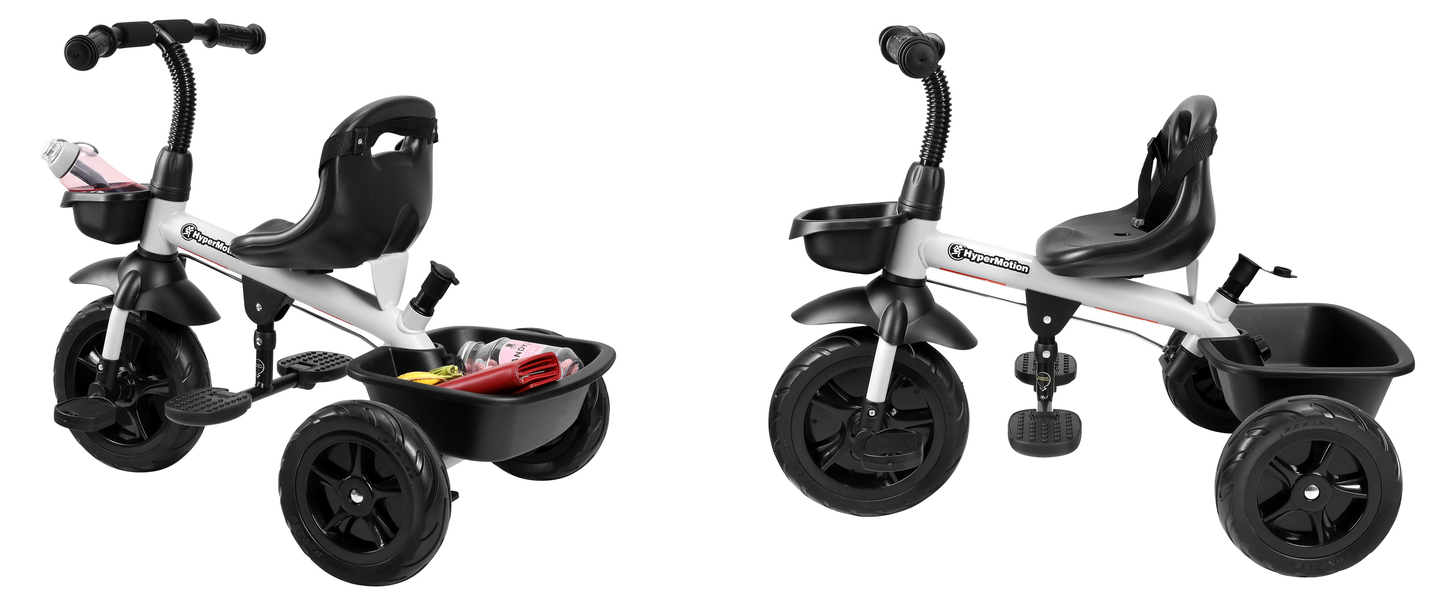 HyperMotion TOBI VECTOR trehjuling - evigt uppblåsbara hjul + skjutstång. Färg: ljusgrå.