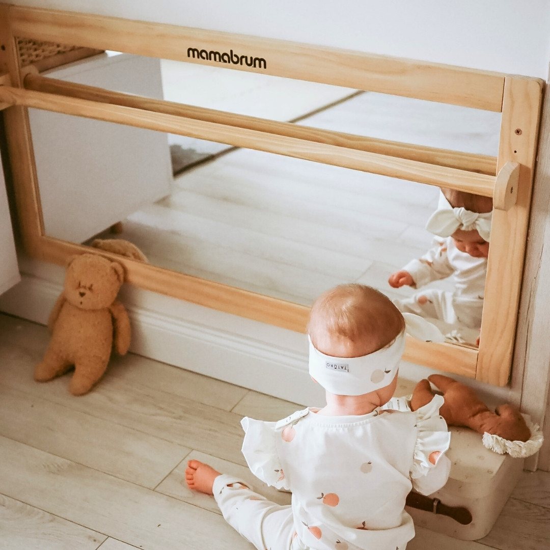 Babyspegel med justerbart handtag - Montessori