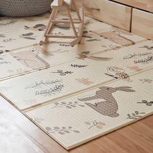 Dubbelsidig vikbar skummatta 180 x 120 x 1 cm - Magic Forest/Autumn Streets - boho