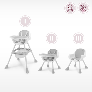 Moby-System Magnolia 2-i-1 justerbar barnstol - grå