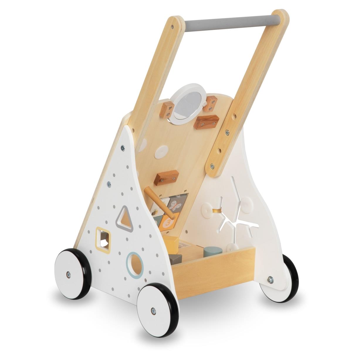 Pedagogisk gåstol i trä 8in1 / baby pusher - manipulativ bräda