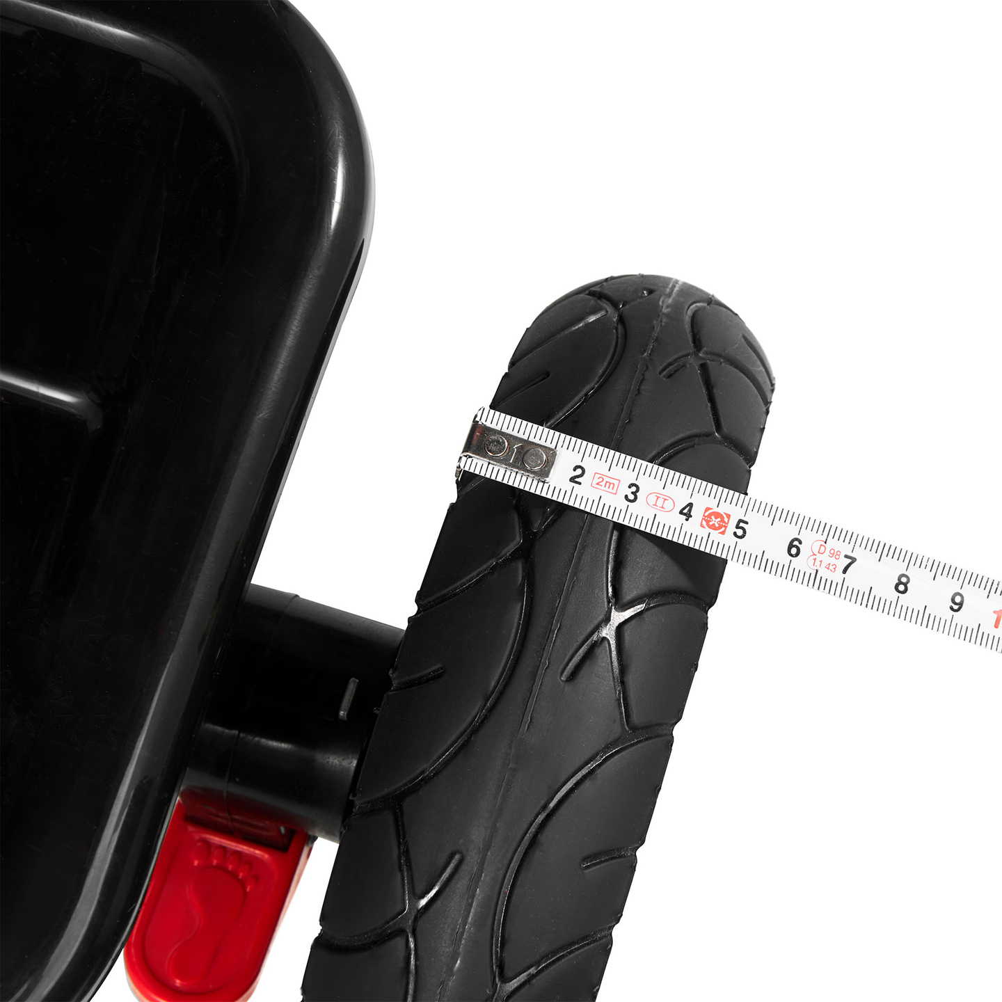 Trehjuling för barn 1-4 år - TOBI FREY - rosa färg - svängbar - pumpade hjul + tryckare