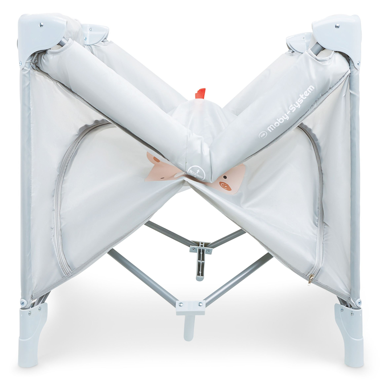 Hopfällbar lekhage, resesäng för barn med madrass och bärväska - Teddy Bear