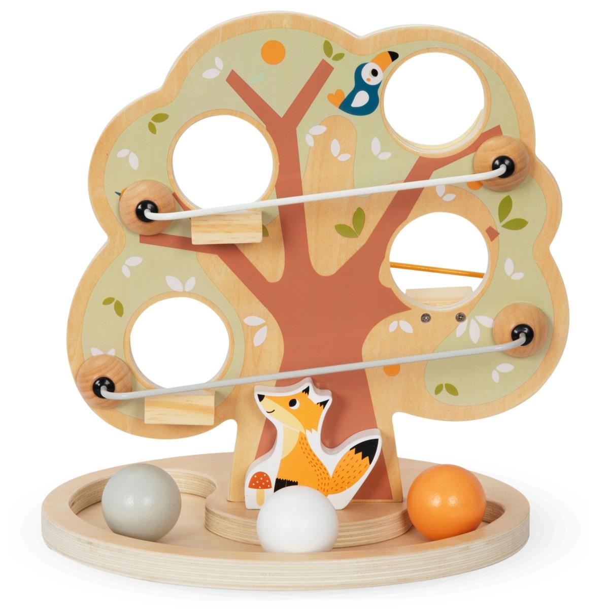 Rutschbana med träkulor - Grönt träd