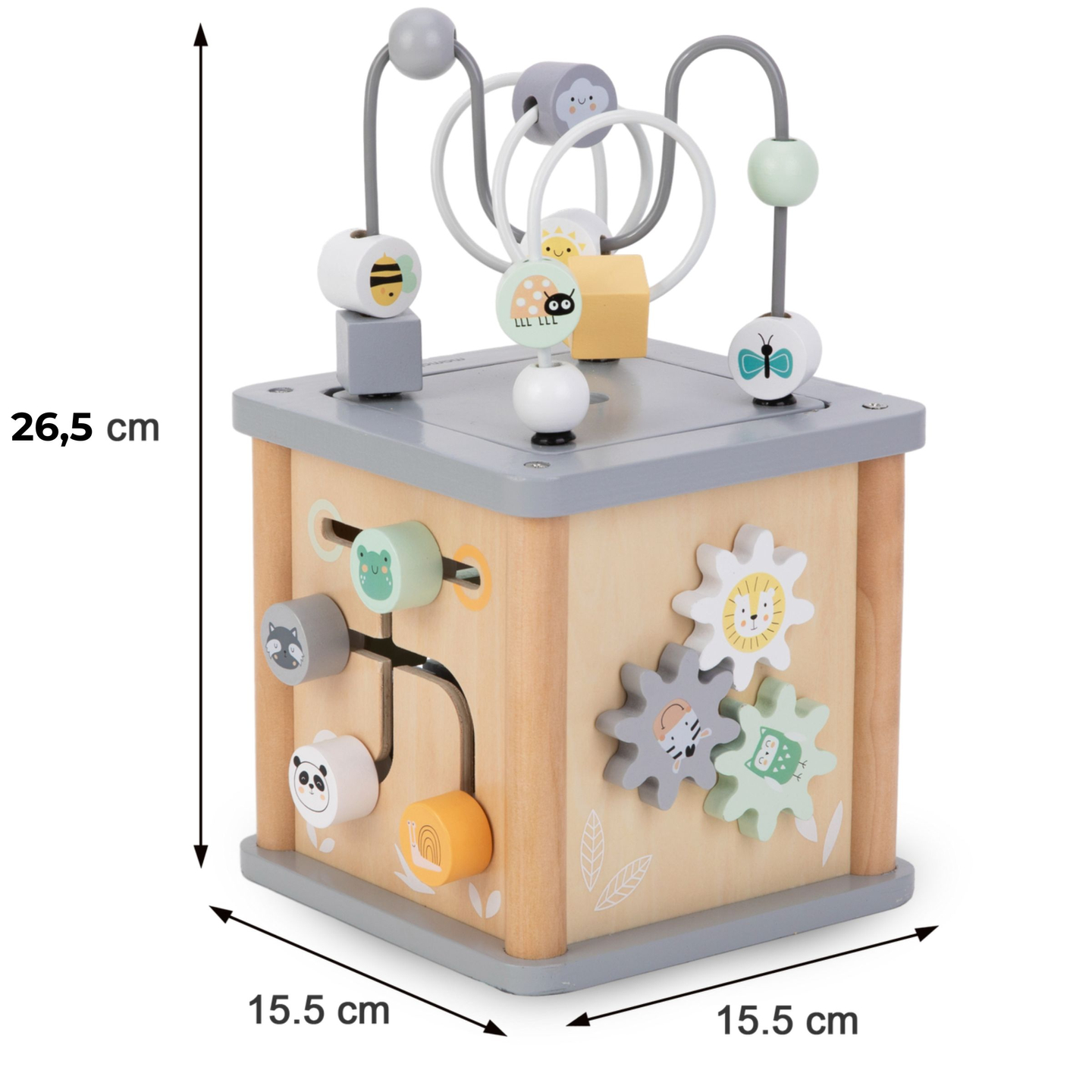 Montessori-utbildningskub i trä - motorloop
