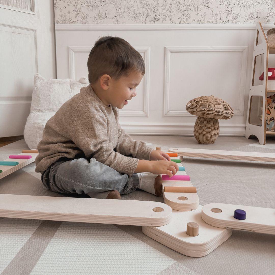 Balansbana i trä - sensorisk stig - 14 element