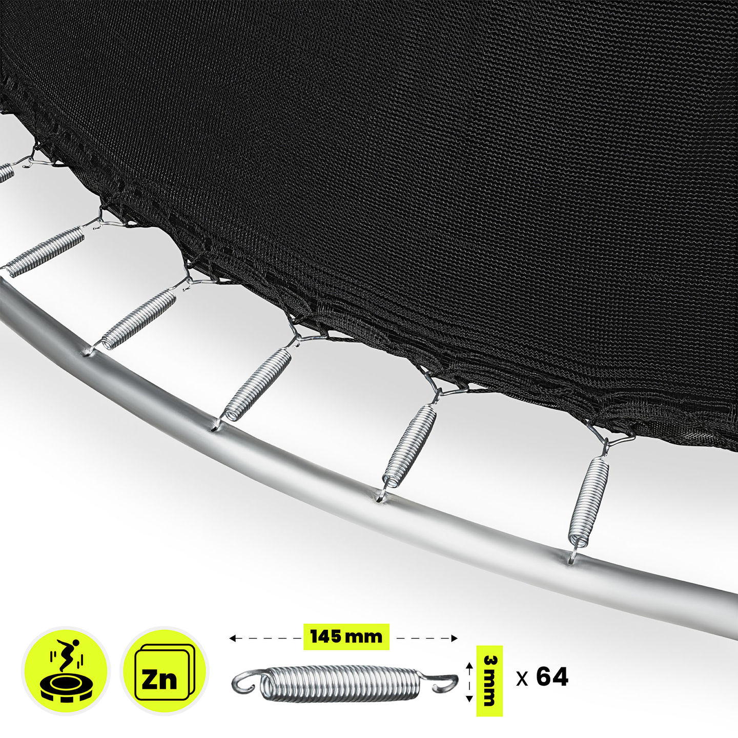 XXL trädgårdstrampolin för barn HyperMotion - 366 cm 12FT - med stege och invändigt nät - för hem och trädgård - max 150 kg