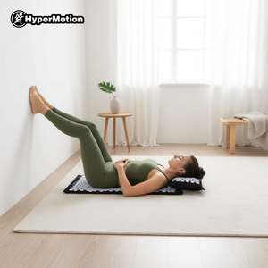 ECO Linne Akupressurmatta med Kokosfiber och Bovetekudde – 68 cm HyperMotion Svart och Vit