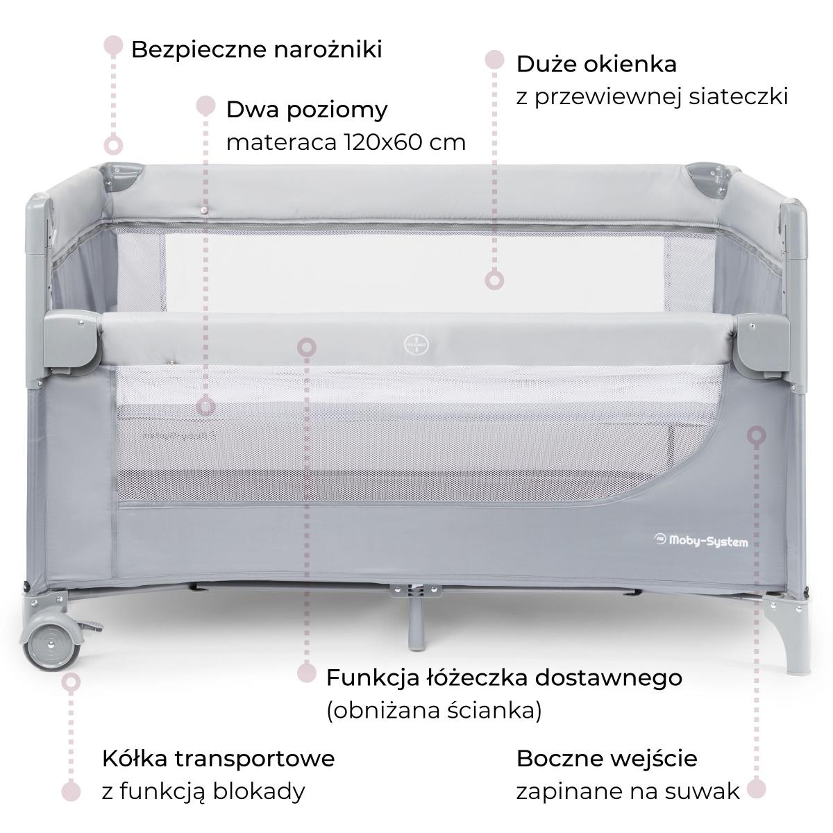 Closely 3-i-1-bärbarnsäng med skötbord, madrass och bärväska