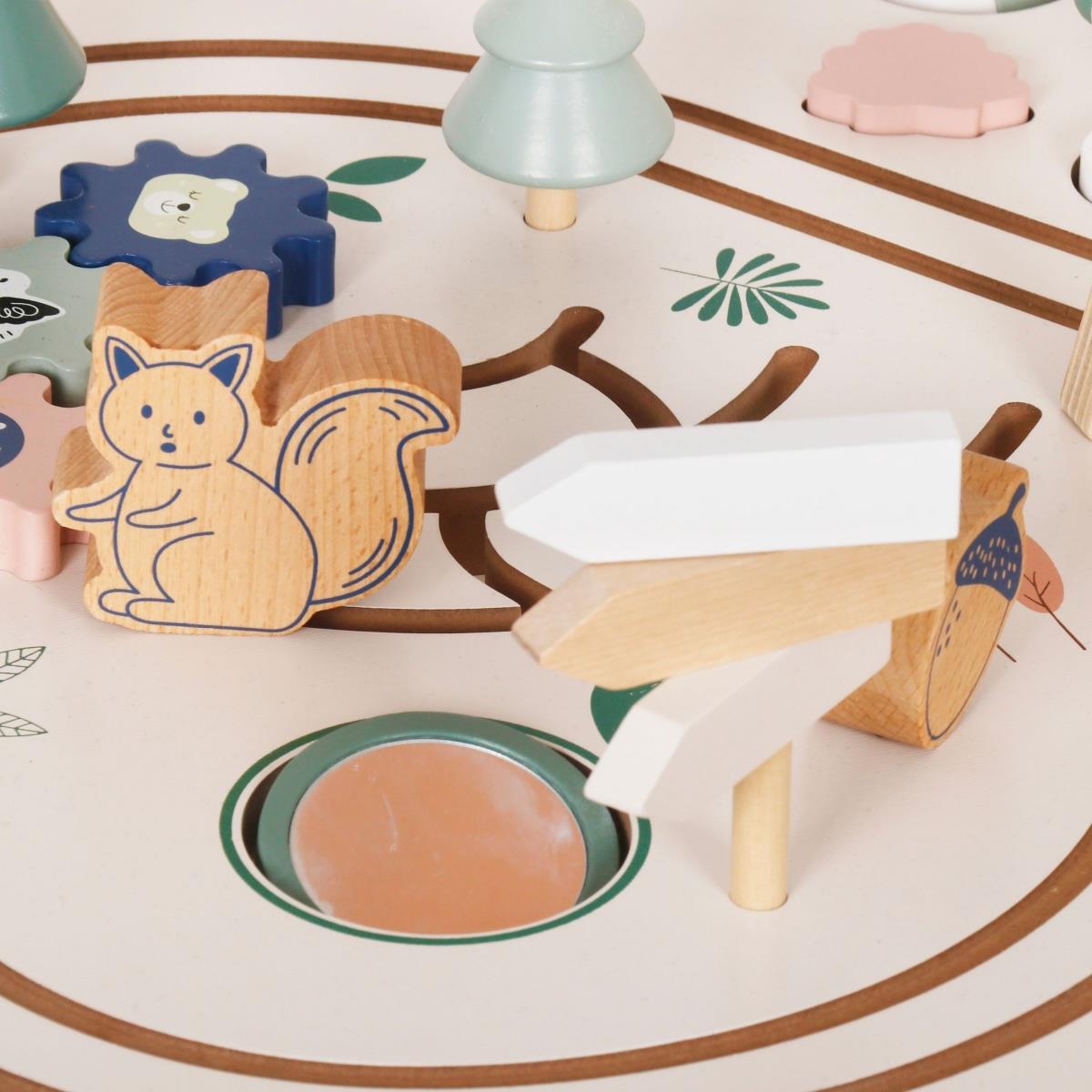 Pedagogiskt träbord 10in1 med djur och tåg