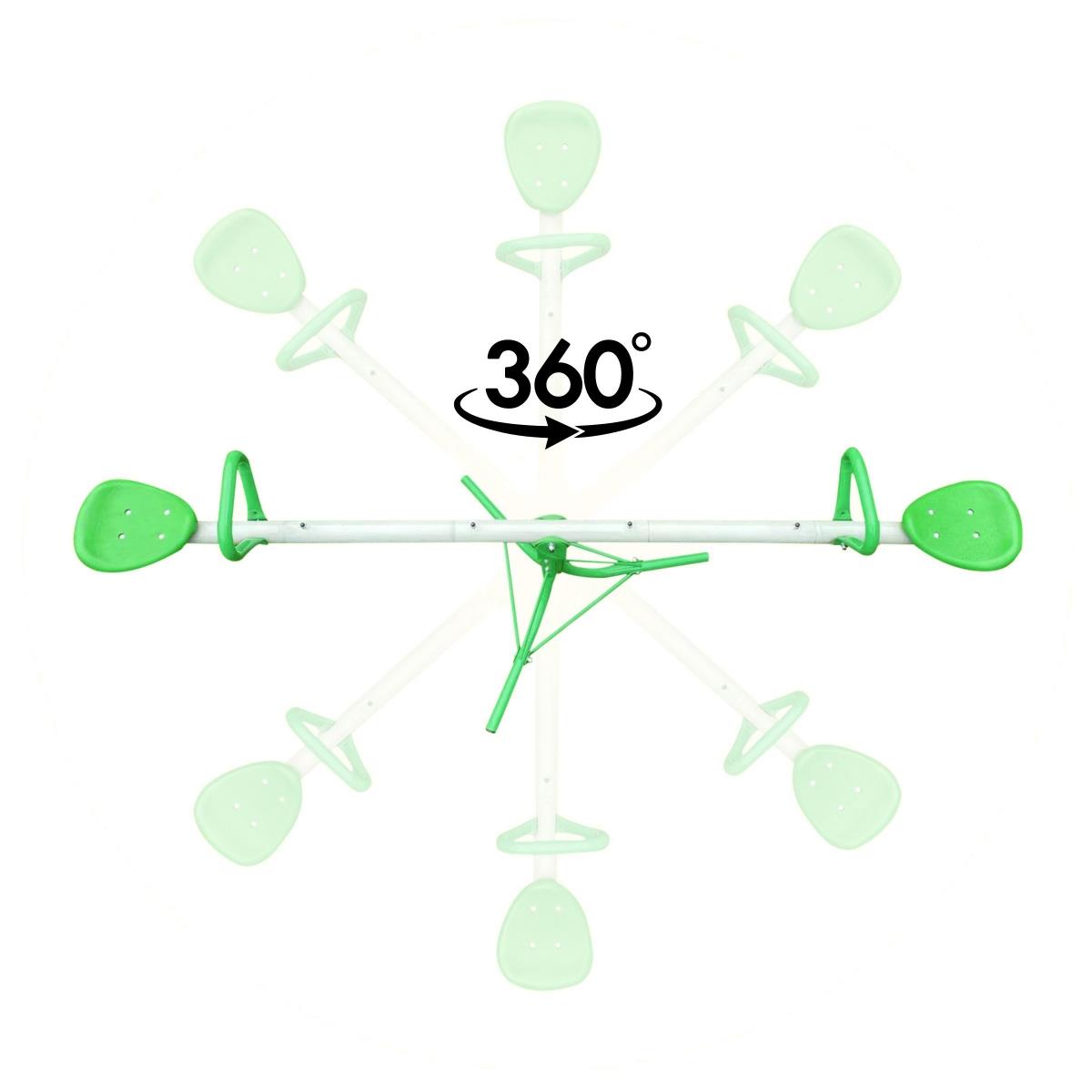 2-i-1 gunga trädgårdsgunga, balansbalk för 2 personer med 360-graders karusellfunktion