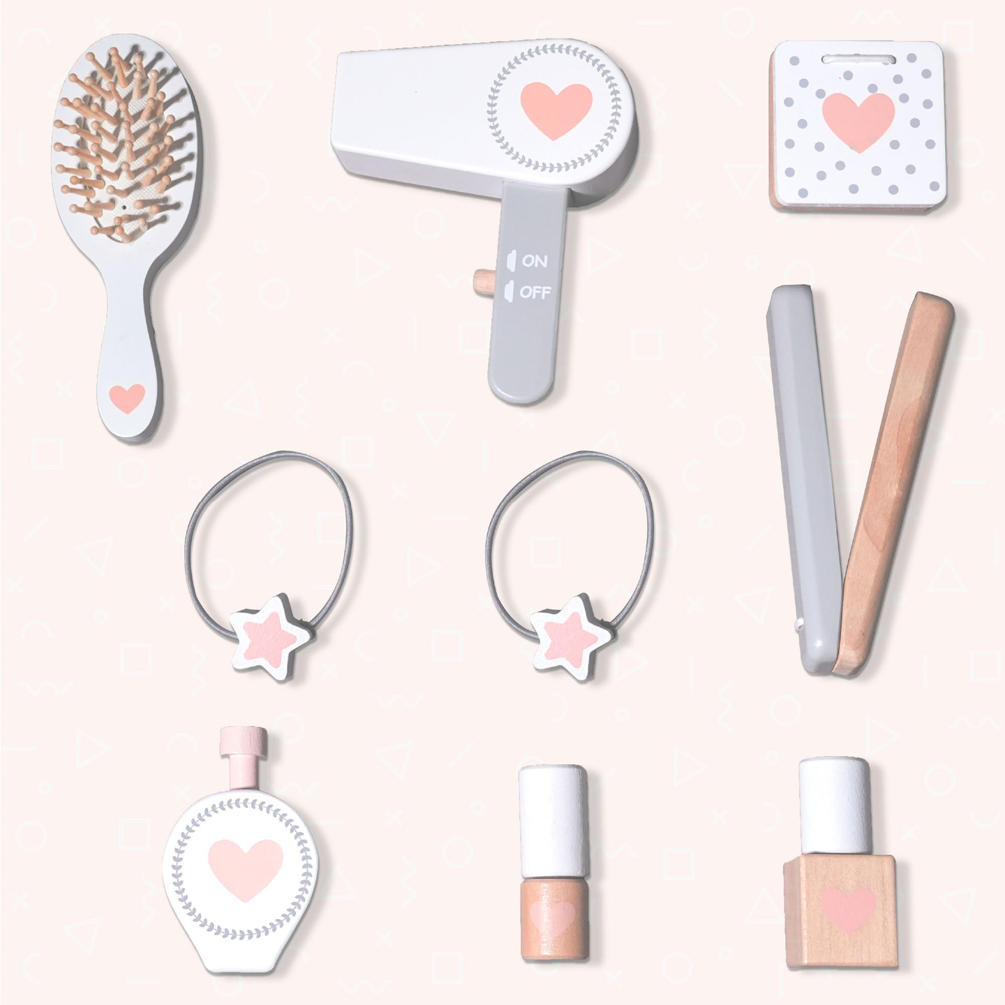 Barnskötbord i trä med stol, tillbehör och LED-belysning