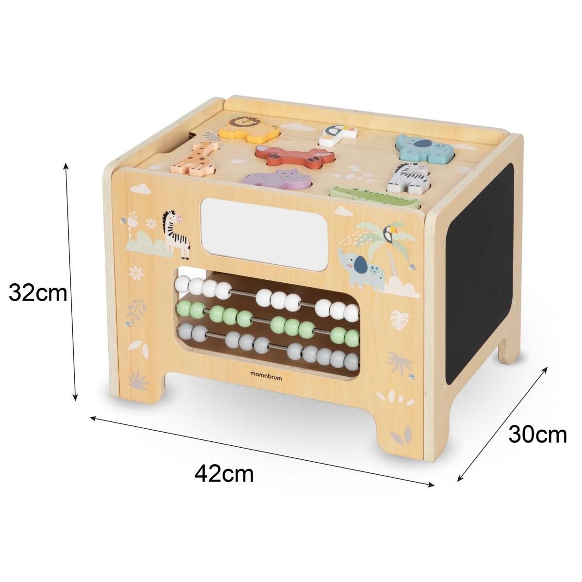 Manipulationslåda i trä - Montessori-bräda med djurfigurer och sits
