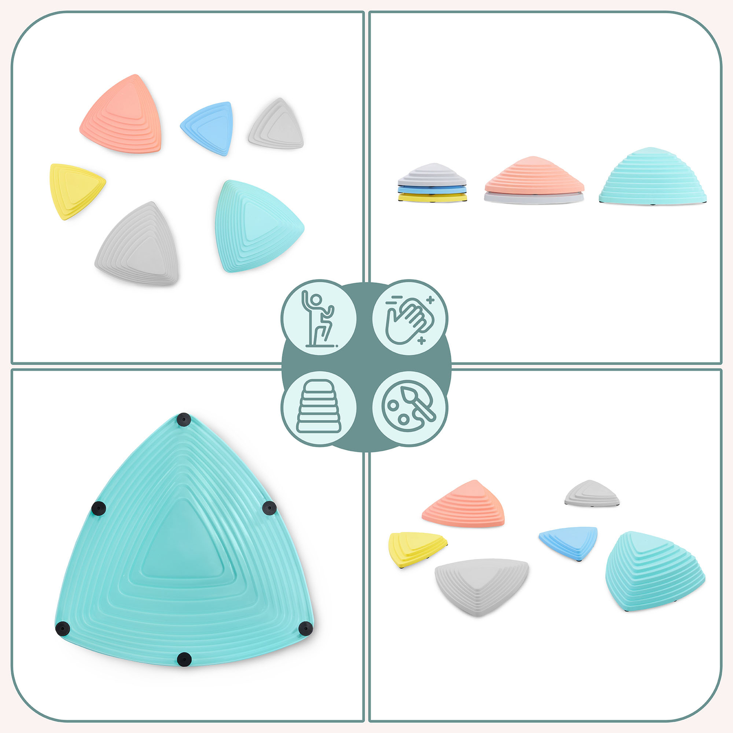 Färgglada balansstenar - 6 stycken