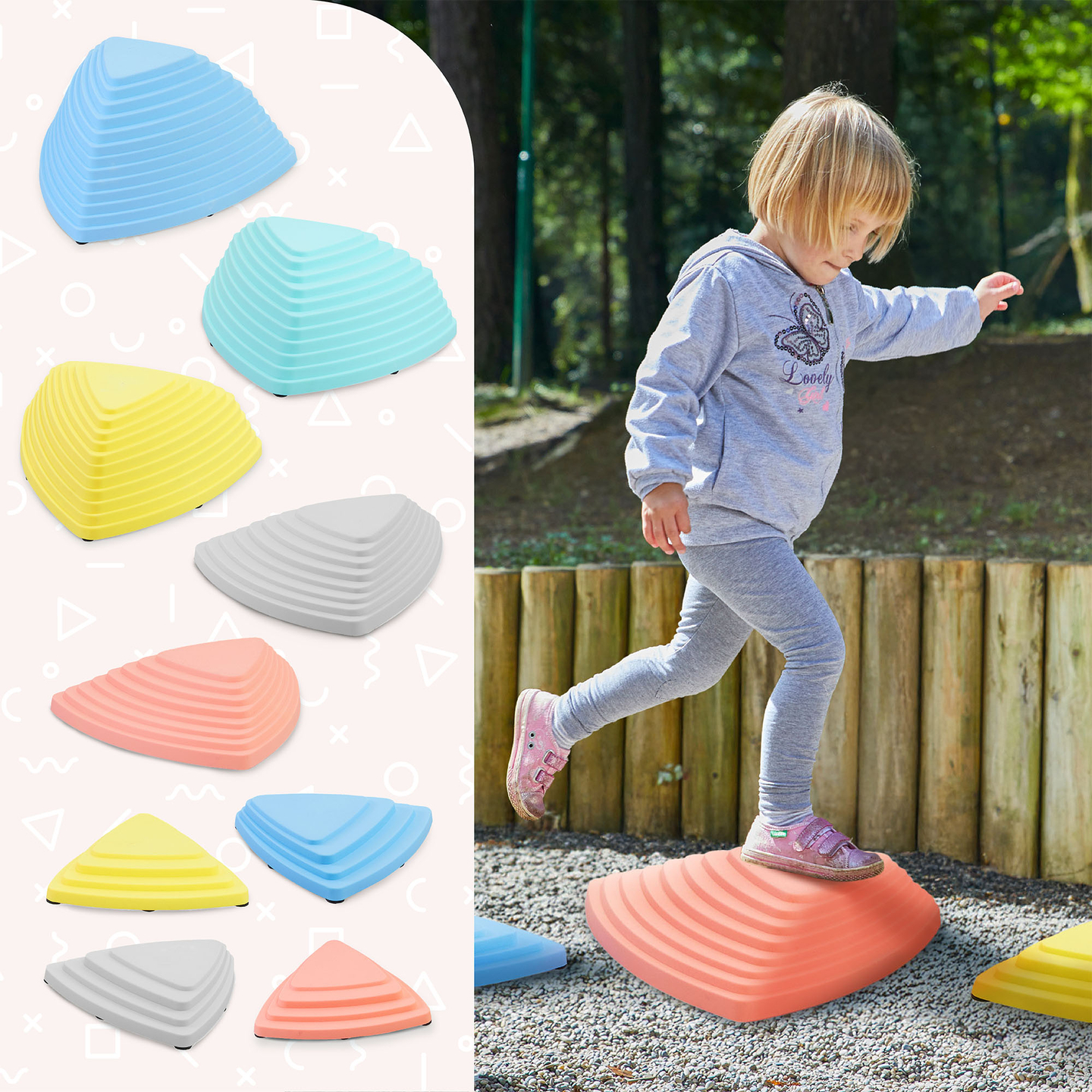 Färgglada balansstenar - 9 stycken