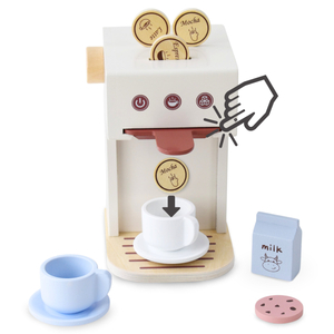 Kaffekapselmaskin i trä - kaffebar med tillbehör