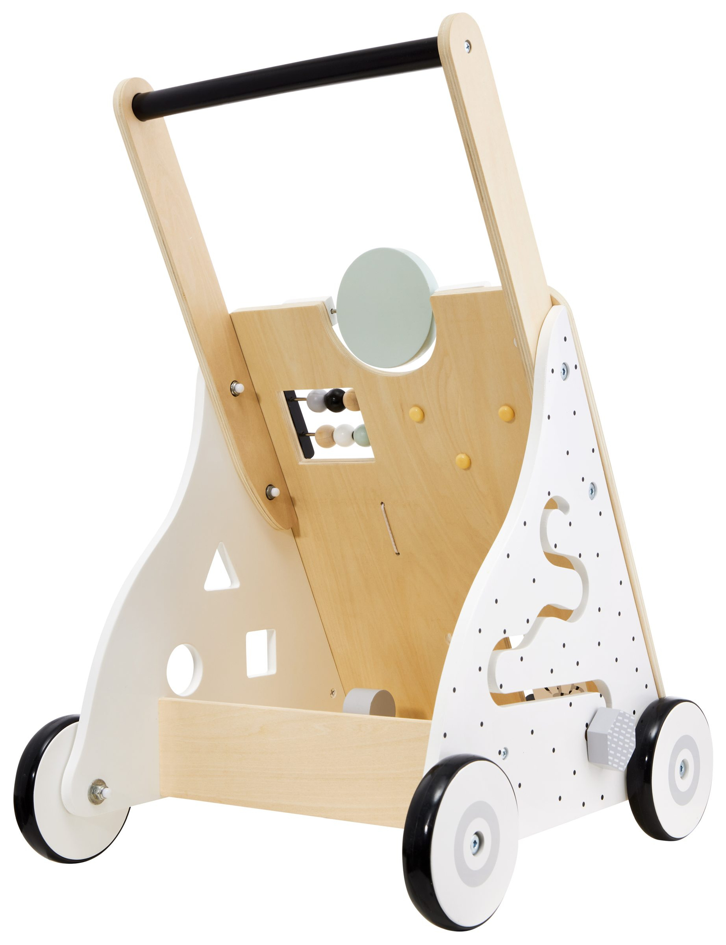 Trä, pedagogisk barnvagn - manipulativ bräda