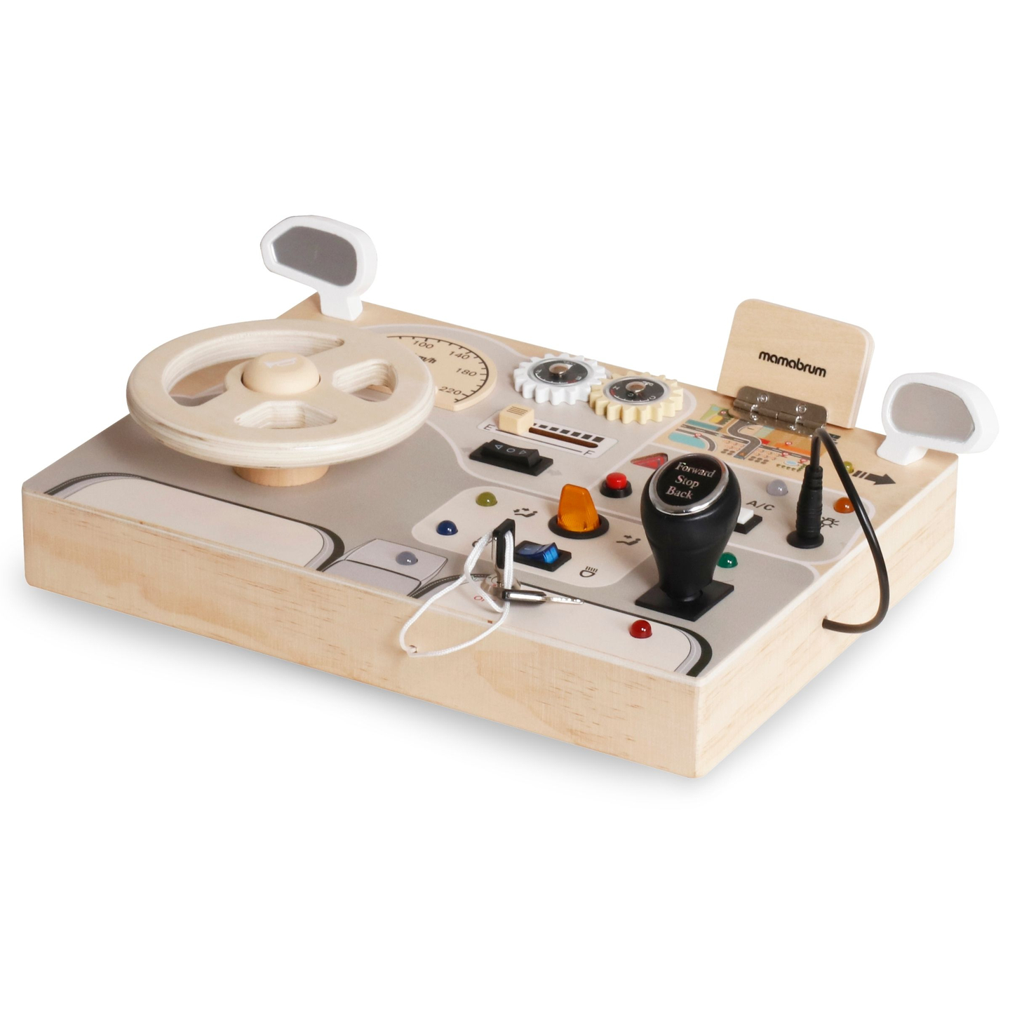 Montessori-lekbräda i trä för små barn - instrumentbräda för bil