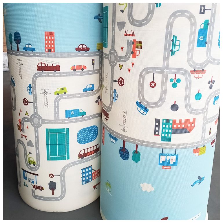 Dubbelsidig skumgummimatta XXL - rulle 2 CM (väg och sicksack)