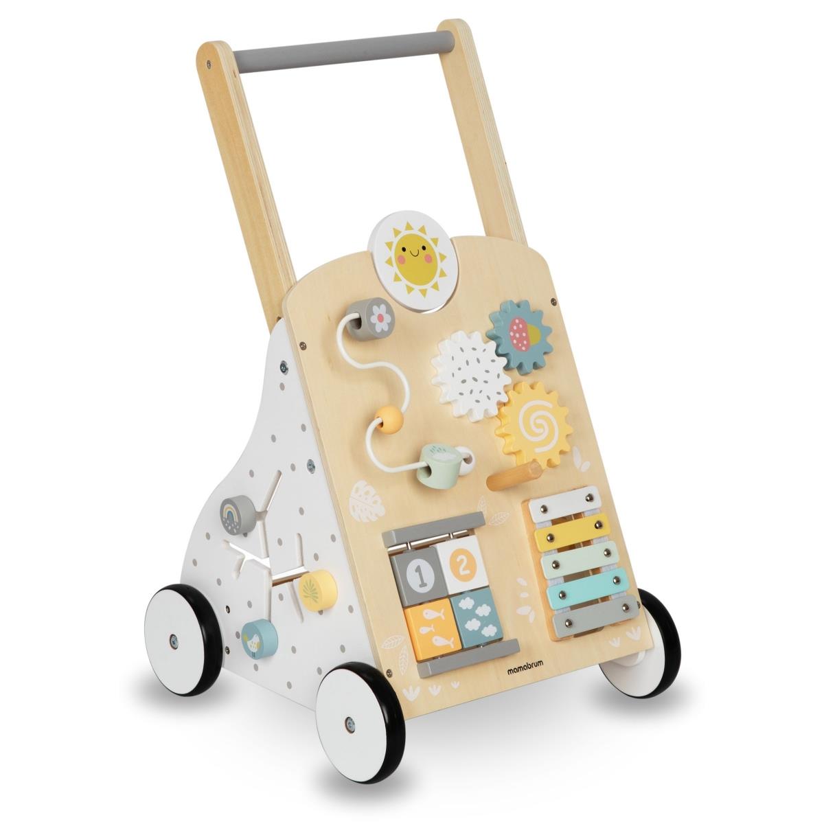 Pedagogisk gåstol i trä 8in1 / baby pusher - manipulativ bräda