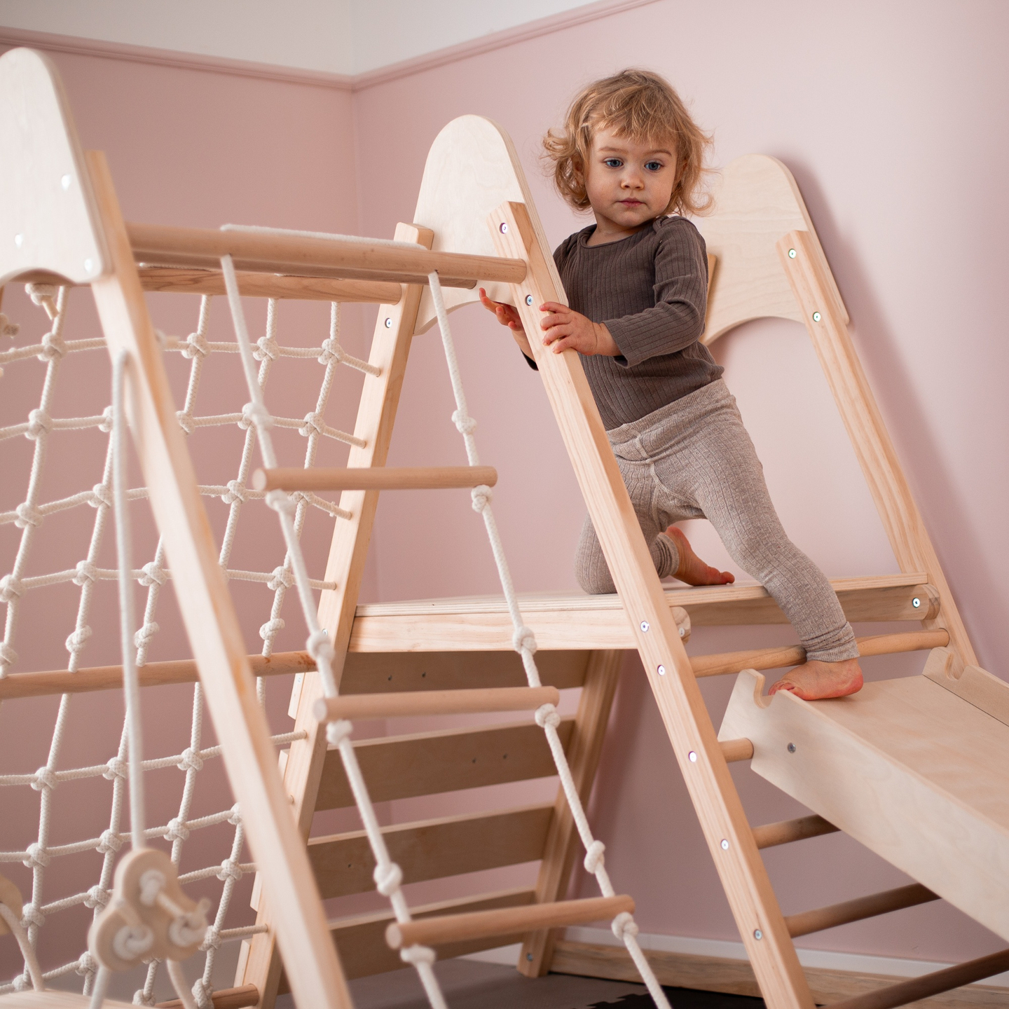 Lekplats av trä för hemmabruk XL 5in1