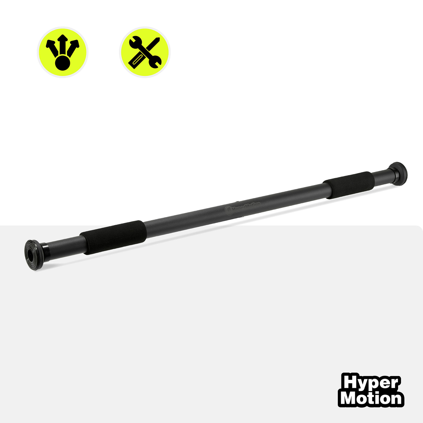 HyperMotion justerbar pull-up-stång 80-130 cm, 150 kg, svart