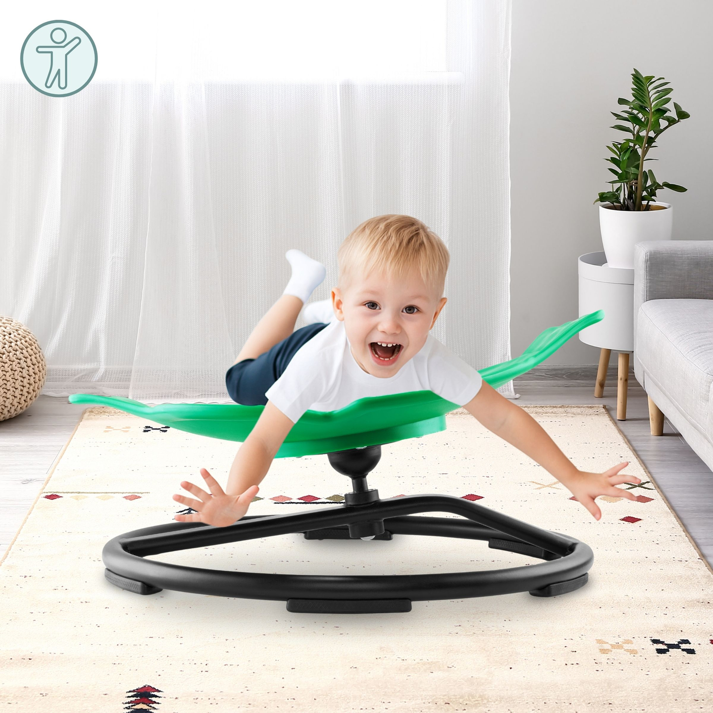 Minikarusell för barn Fisk - färg grön