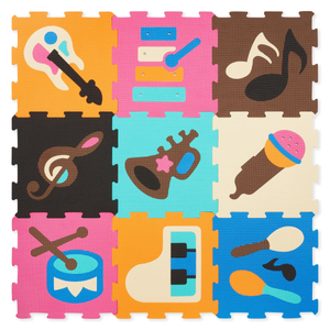 Pedagogisk pusselmatta i skum 90 x 90 x 1cm - EVA-skum - design: instrument