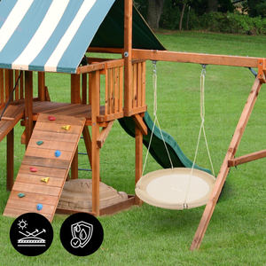 HyperMotion storkbo gunga - 100 cm diameter, boho beige färg