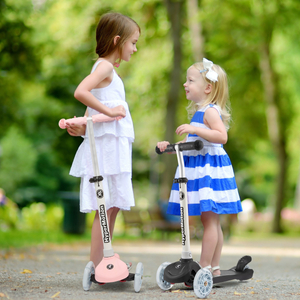 TRINGO trehjulig balansskoter, 3-8 år gammal - rosa + glödande LED-hjul