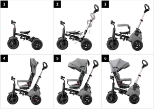 Tobi Velar trehjuling + regnfolie - grå