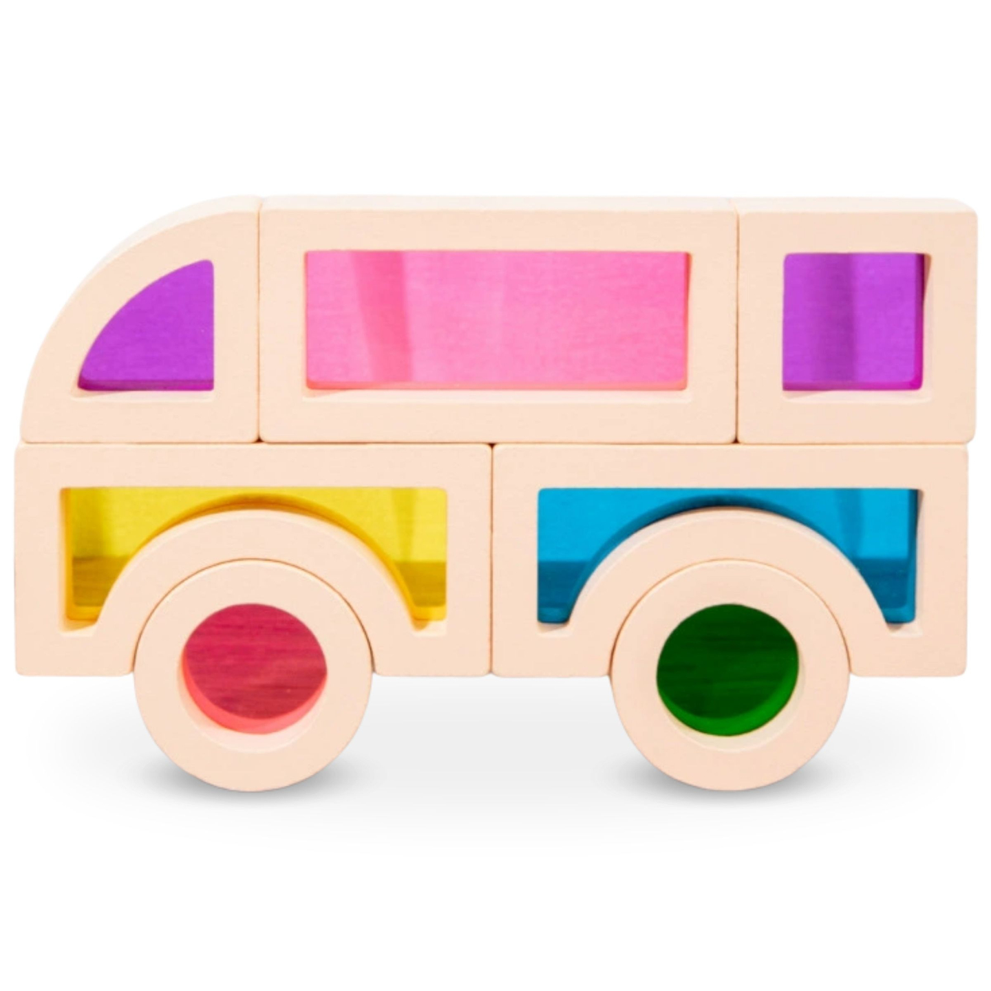 Träklossar med regnbåge - 25 element