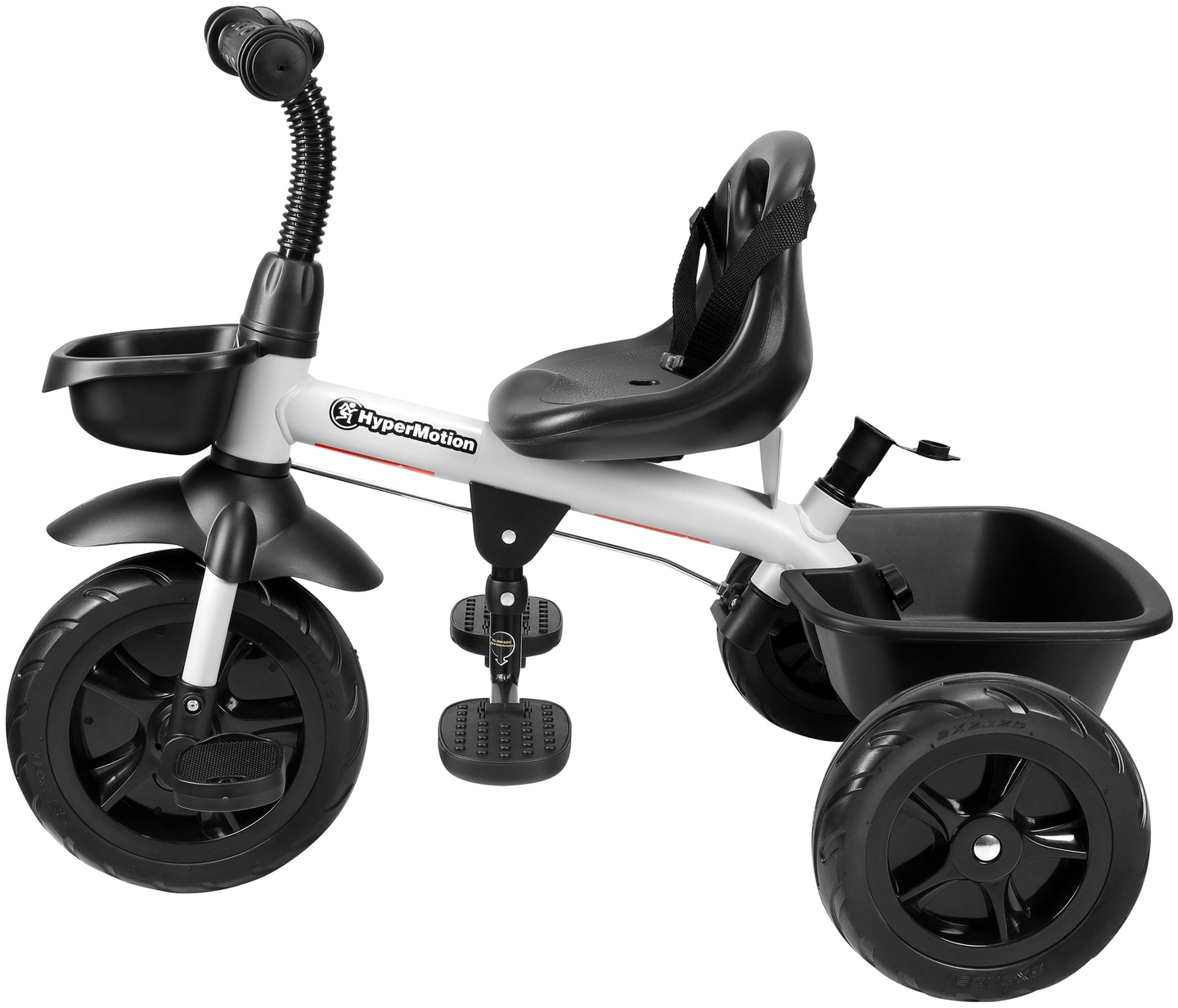 HyperMotion TOBI VECTOR trehjuling - evigt uppblåsbara hjul + skjutstång. Färg: ljusgrå.