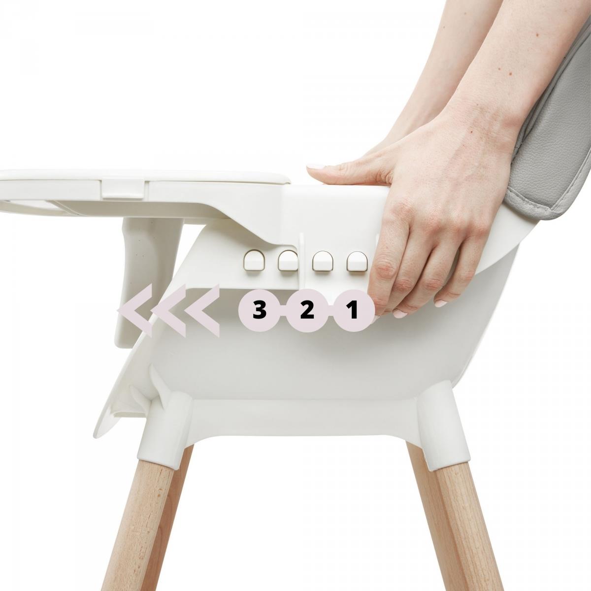 AMELIA matstol 3in1 Moby-System, grå