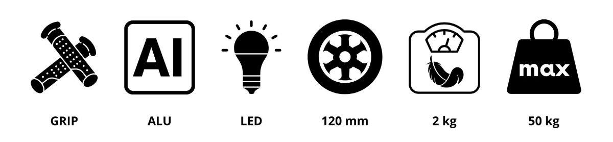 TRINGO trehjulig balansskoter, 3-8 år gammal - rosa + glödande LED-hjul