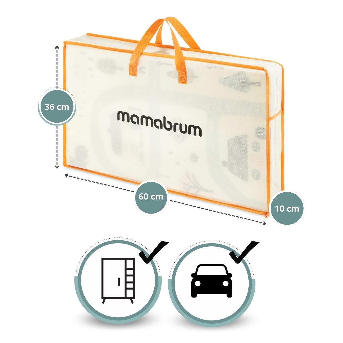 Dubbelsidig hopfällbar skummatta 180 x 120 x 1cm - Charming Town/Sand Beige