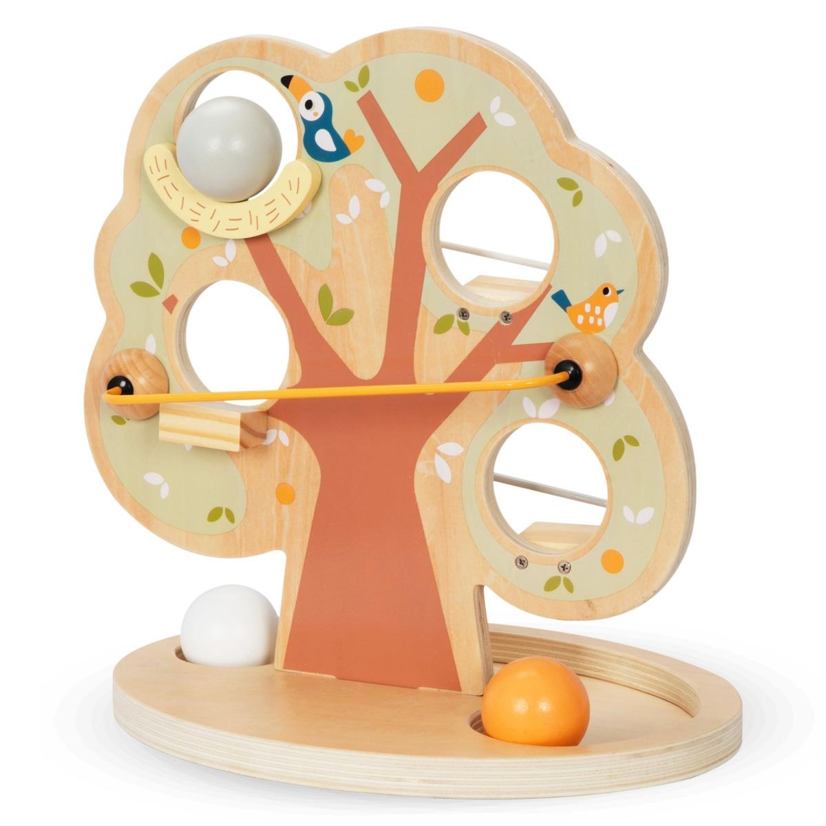 Rutschbana med träkulor - Grönt träd