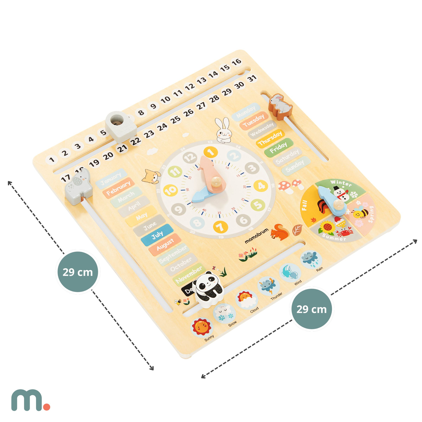 Barnkalender i trä 6i1