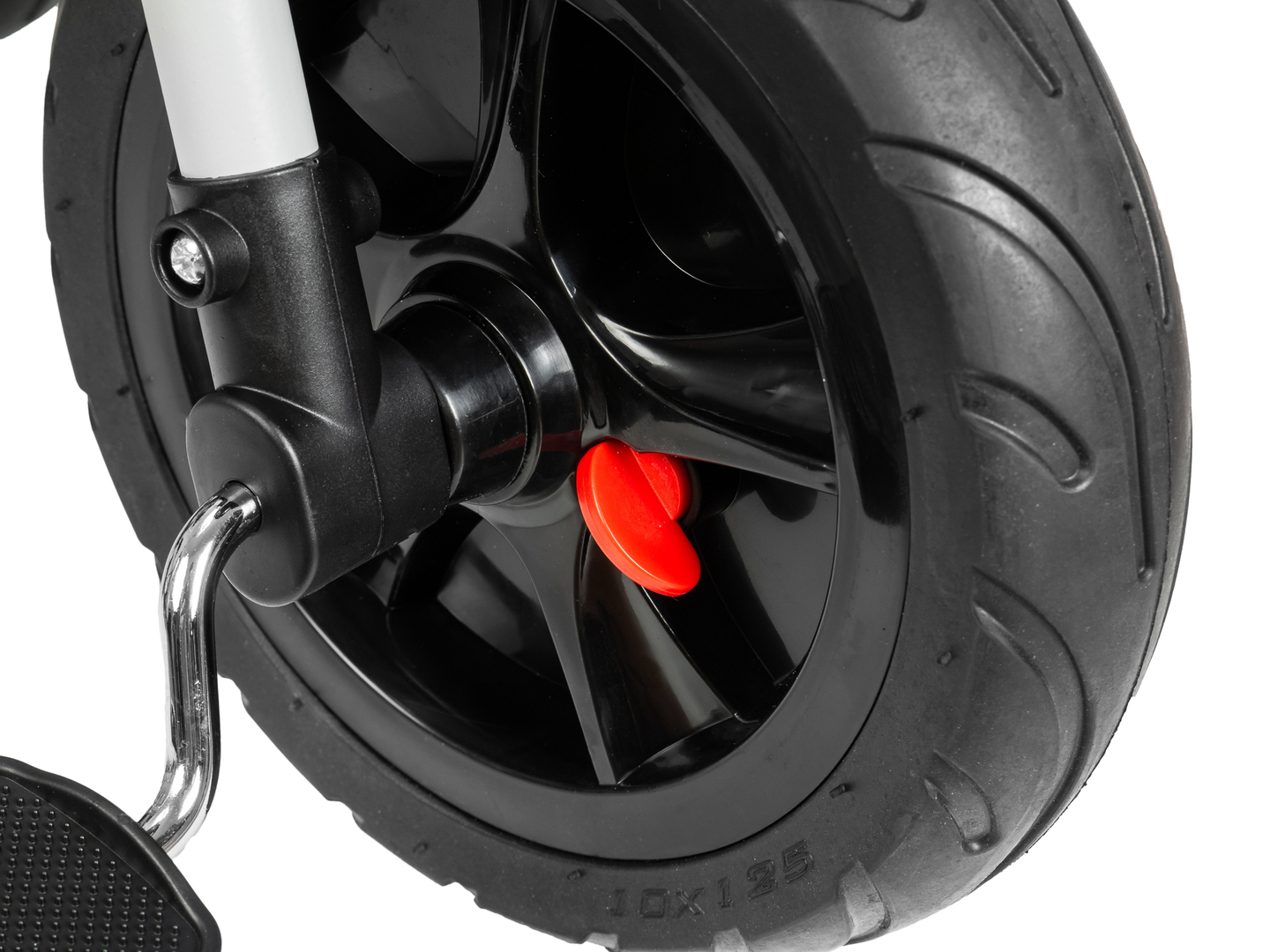 HyperMotion TOBI VECTOR trehjuling - evigt uppblåsbara hjul + skjutstång. Färg: ljusgrå.