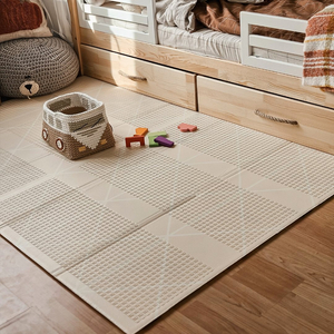 Dubbelsidig hopfällbar skummatta 180 x 120 x 1cm - Charming Town/Sand Beige