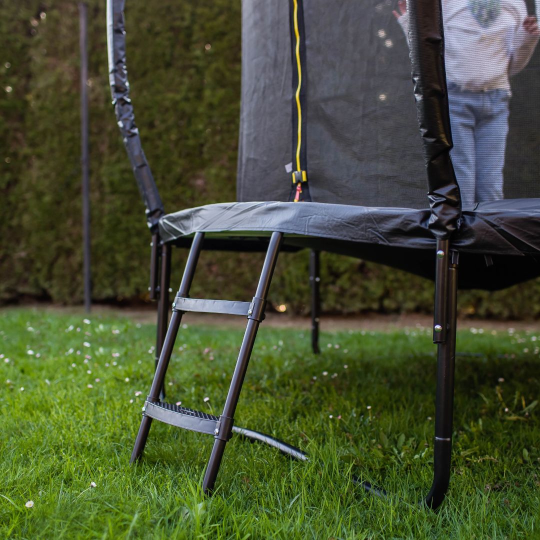 HyperMotion trädgårdstrampolin för barn - 244 cm 8FT - med stege och invändigt nät - för hem och trädgård