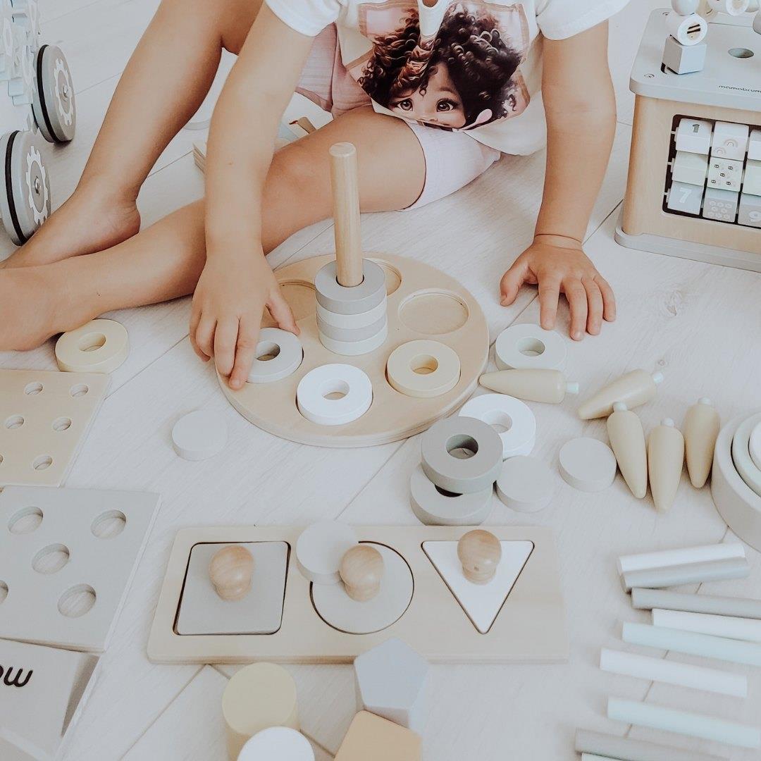 Montessori pedagogisk box för små barn - 6 leksaker